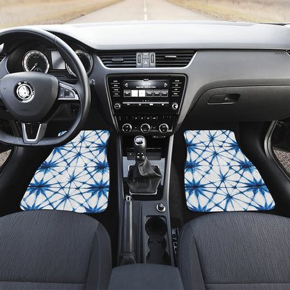 Watercolor Shibori Pattern Print Front and Back Car Floor Mats