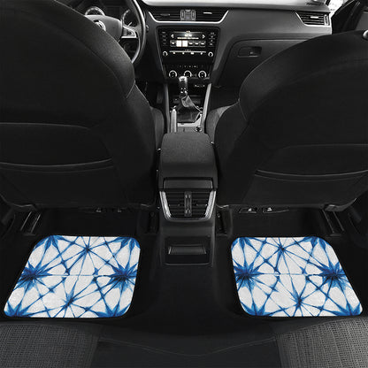 Watercolor Shibori Pattern Print Front and Back Car Floor Mats