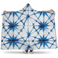 Watercolor Shibori Pattern Print Hooded Blanket