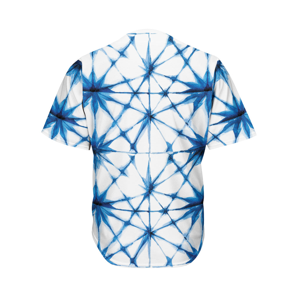 Watercolor Shibori Pattern Print Men's Baseball Jersey