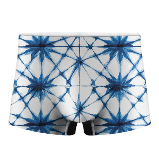 Watercolor Shibori Pattern Print Men's Boxer Briefs