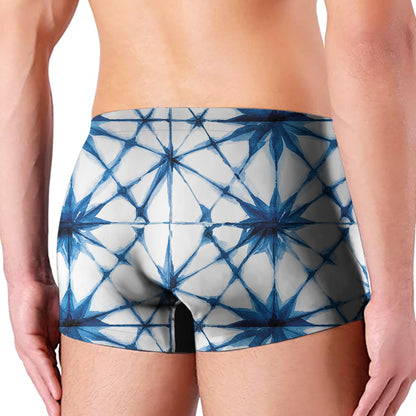 Watercolor Shibori Pattern Print Men's Boxer Briefs