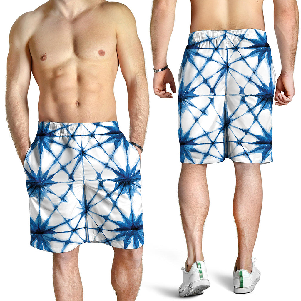 Watercolor Shibori Pattern Print Men's Shorts