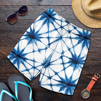 Watercolor Shibori Pattern Print Men's Shorts