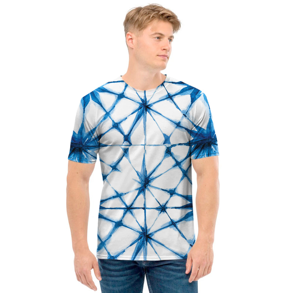 Watercolor Shibori Pattern Print Men's T-Shirt