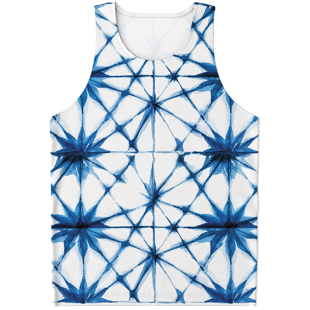 Watercolor Shibori Pattern Print Men's Tank Top