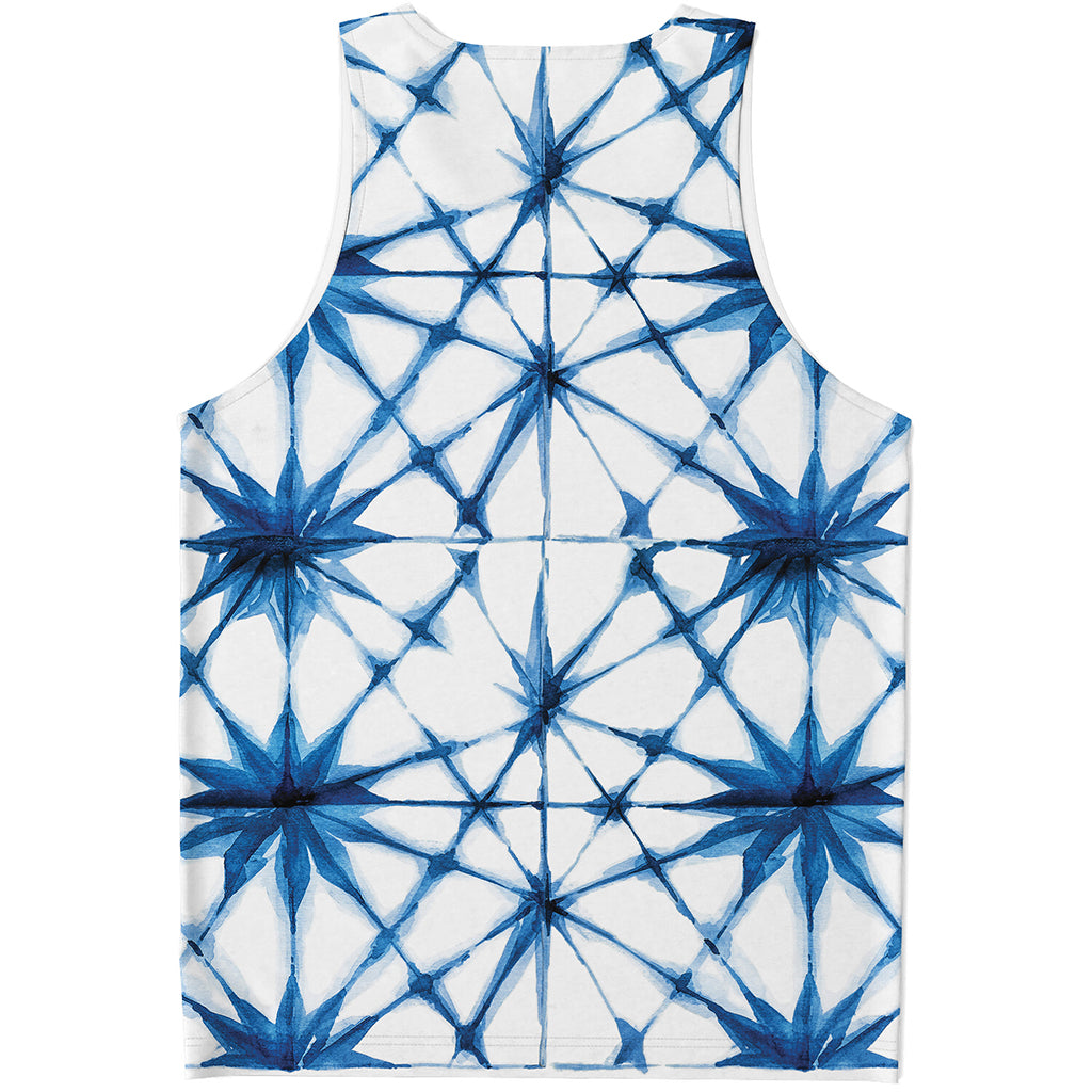 Watercolor Shibori Pattern Print Men's Tank Top