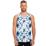 Watercolor Shibori Pattern Print Men's Tank Top