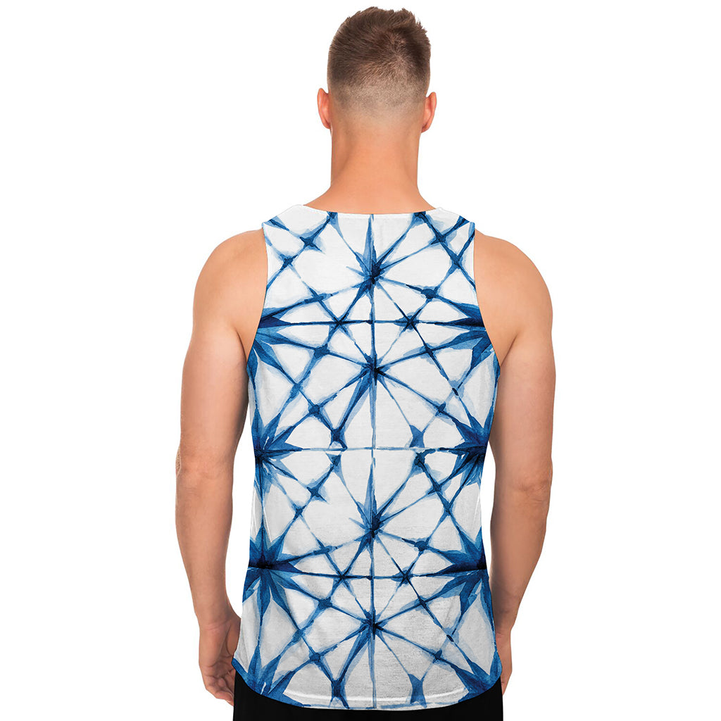 Watercolor Shibori Pattern Print Men's Tank Top