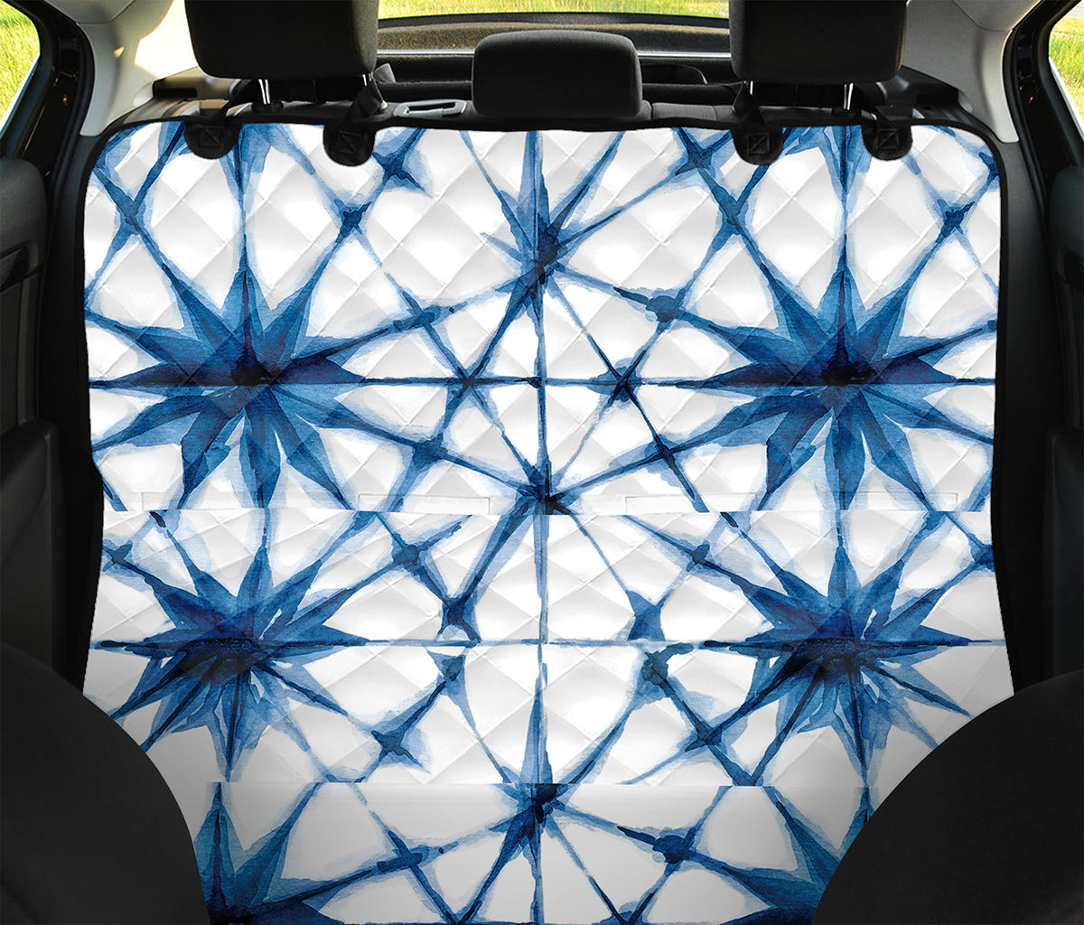 Watercolor Shibori Pattern Print Pet Car Back Seat Cover