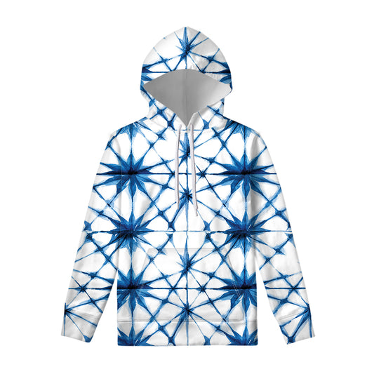 Watercolor Shibori Pattern Print Pullover Hoodie