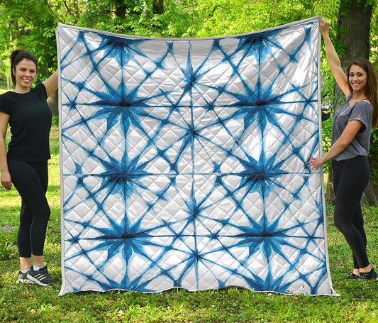 Watercolor Shibori Pattern Print Quilt