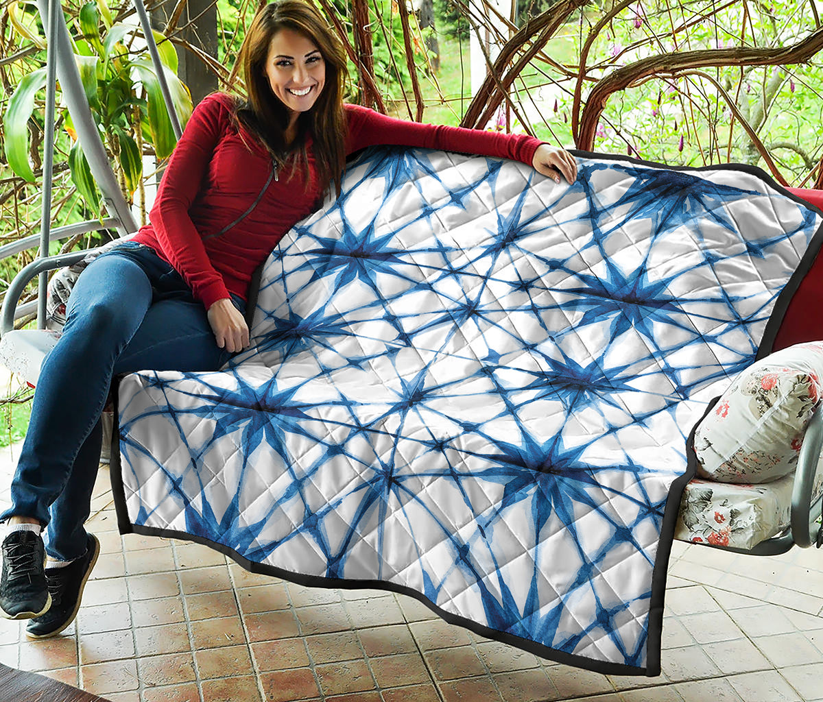 Watercolor Shibori Pattern Print Quilt