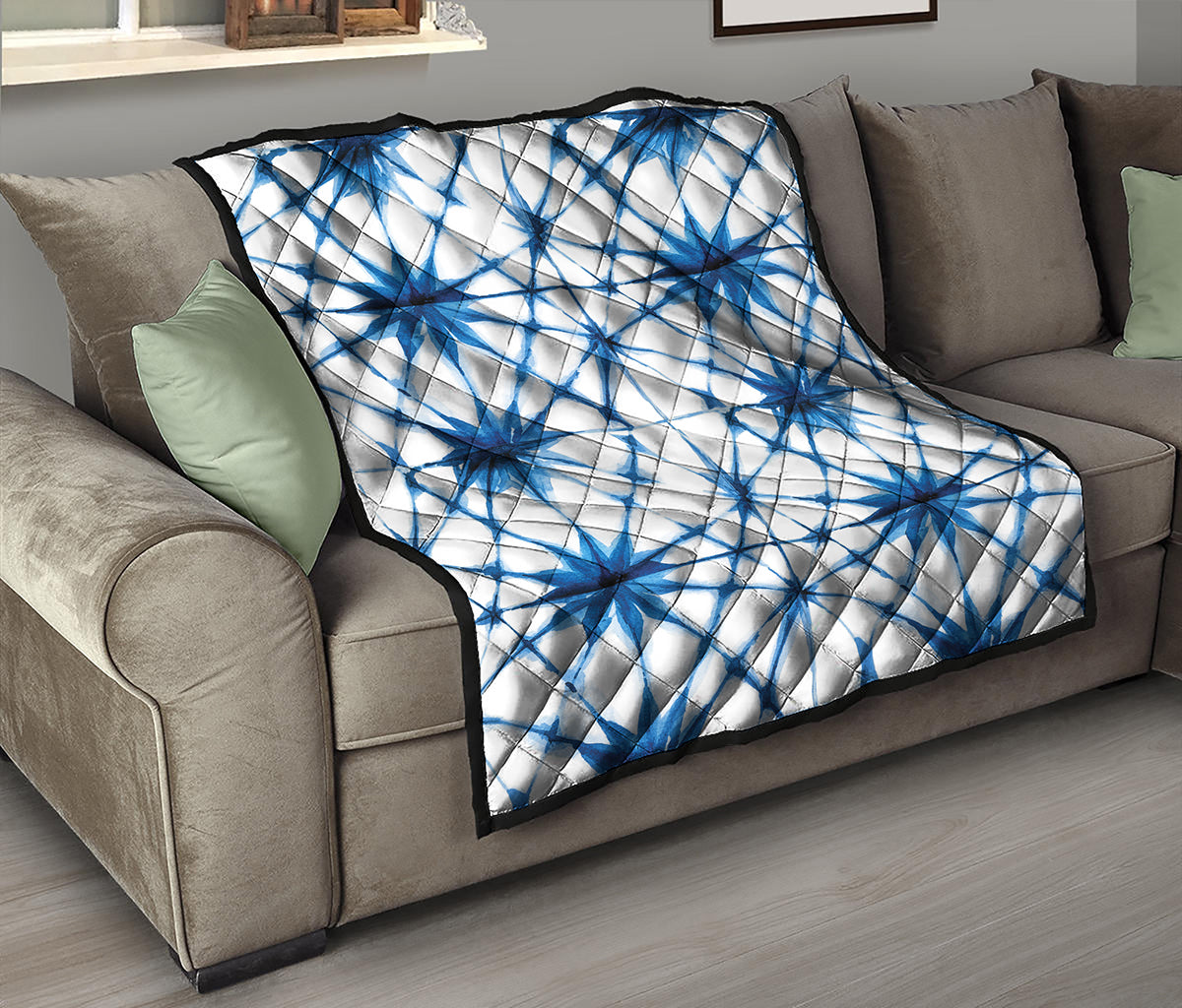 Watercolor Shibori Pattern Print Quilt