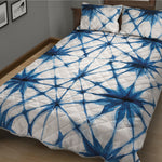 Watercolor Shibori Pattern Print Quilt Bed Set