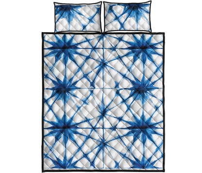 Watercolor Shibori Pattern Print Quilt Bed Set