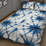 Watercolor Shibori Pattern Print Quilt Bed Set