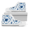 Watercolor Shibori Pattern Print White High Top Sneakers