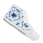 Watercolor Shibori Pattern Print White High Top Shoes