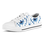Watercolor Shibori Pattern Print White Low Top Shoes