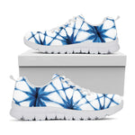 Watercolor Shibori Pattern Print White Sneakers