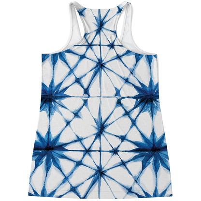 Watercolor Shibori Pattern Print Women's Racerback Tank Top