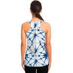 Watercolor Shibori Pattern Print Women's Racerback Tank Top