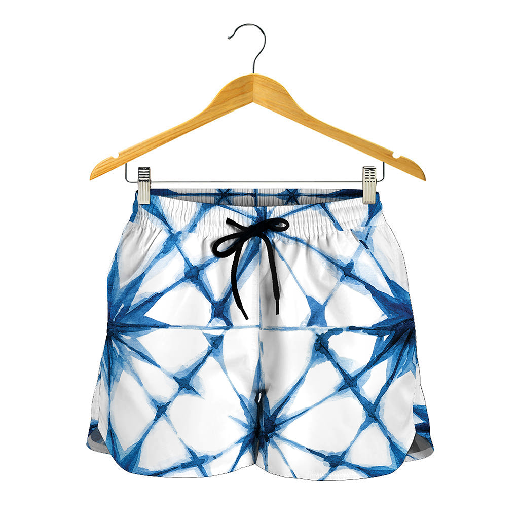 Watercolor Shibori Pattern Print Women's Shorts