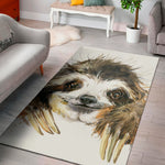 Watercolor Sloth Print Area Rug