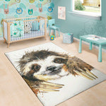 Watercolor Sloth Print Area Rug