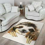 Watercolor Sloth Print Area Rug