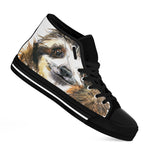 Watercolor Sloth Print Black High Top Shoes