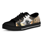 Watercolor Sloth Print Black Low Top Shoes 