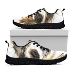 Watercolor Sloth Print Black Sneakers