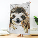 Watercolor Sloth Print Blanket