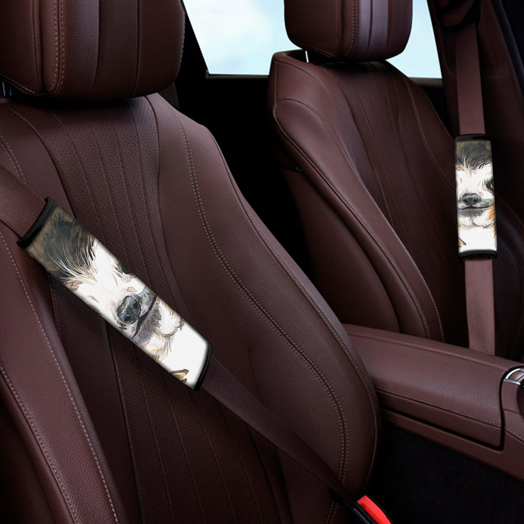 Watercolor Sloth Print Car Seat Belt Covers