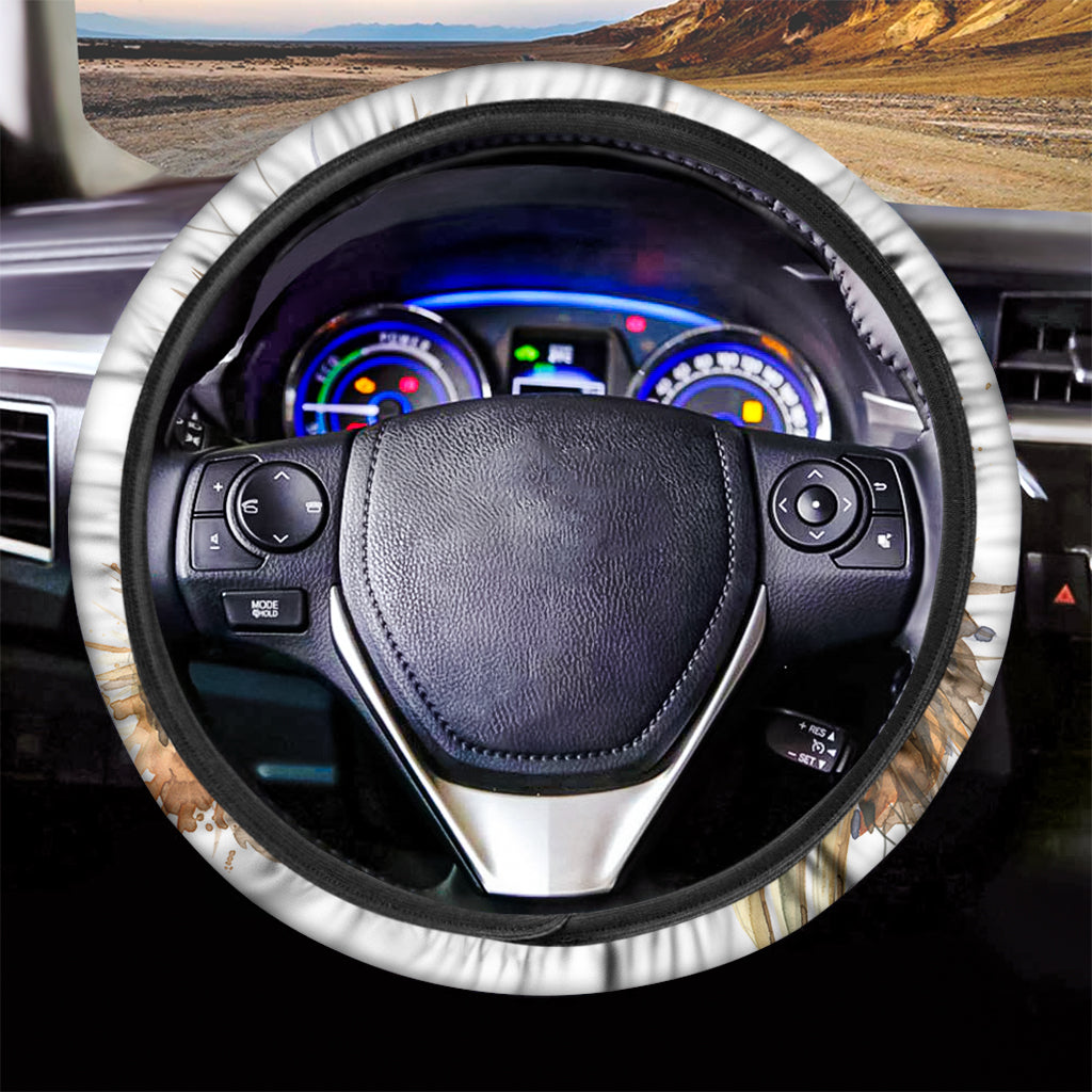 Watercolor Sloth Print Car Steering Wheel Cover