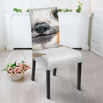 Watercolor Sloth Print Dining Chair Slipcover