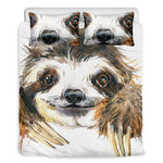 Watercolor Sloth Print Duvet Cover Bedding Set