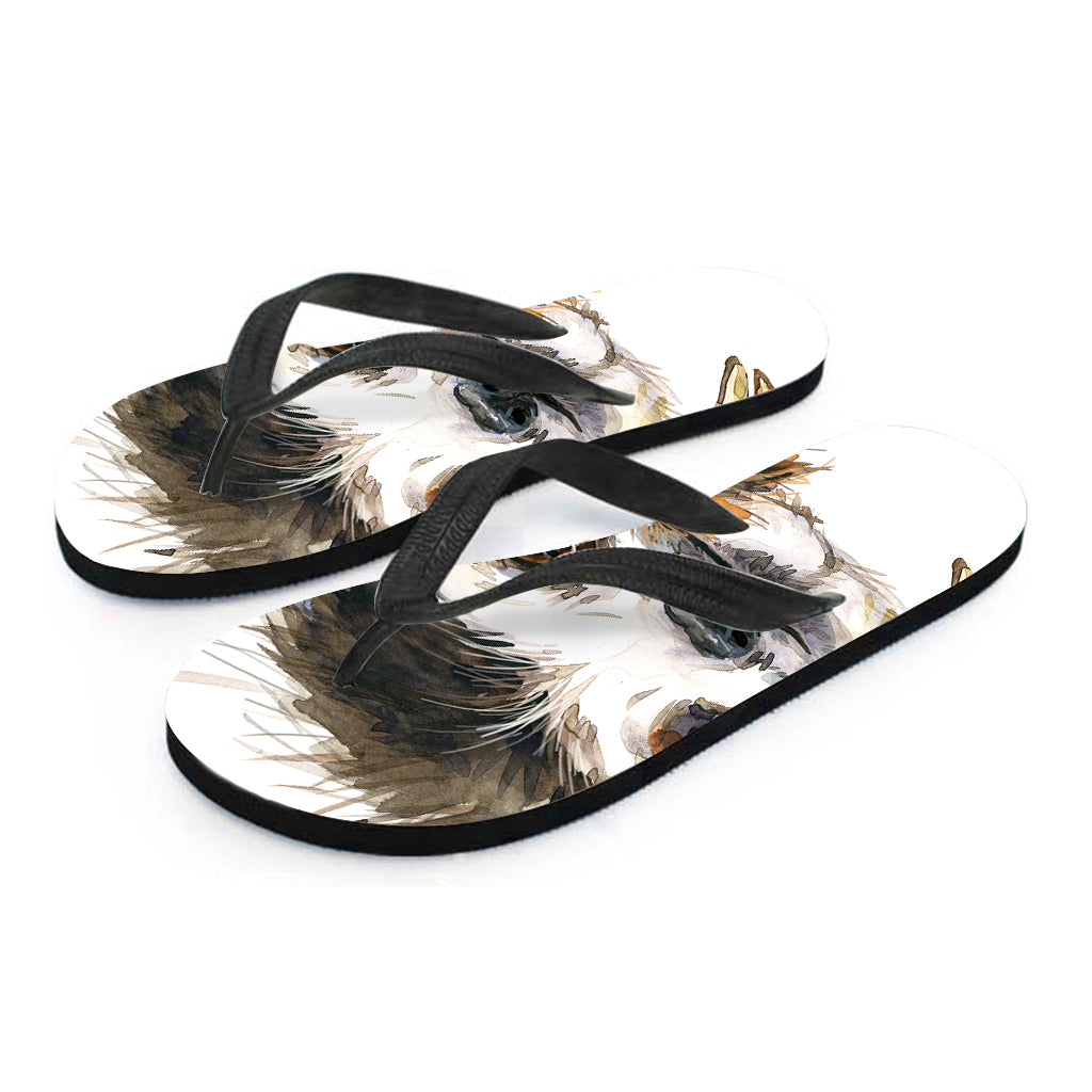 Watercolor Sloth Print Flip Flops