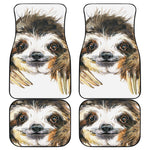 Watercolor Sloth Print Front and Back Car Floor Mats