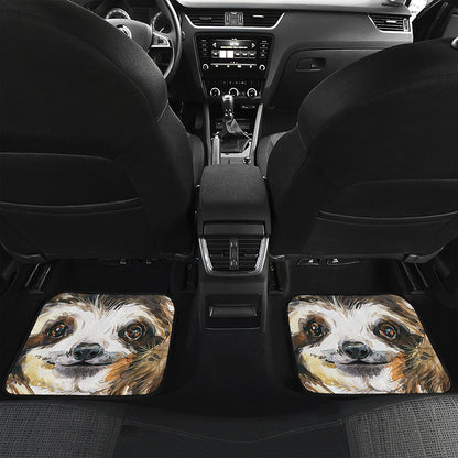 Watercolor Sloth Print Front and Back Car Floor Mats