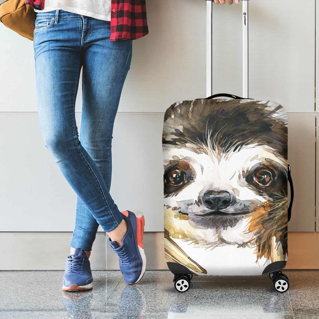 Watercolor Sloth Print Luggage Cover