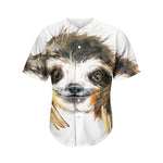 Watercolor Sloth Print Men's Baseball Jersey