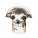 Watercolor Sloth Print Men's Baseball Jersey
