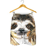 Watercolor Sloth Print Men's Shorts