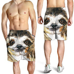Watercolor Sloth Print Men's Shorts