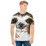 Watercolor Sloth Print Men's T-Shirt