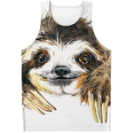 Watercolor Sloth Print Men's Tank Top