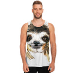 Watercolor Sloth Print Men's Tank Top